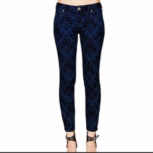 Free people blue with black velvet jeans
